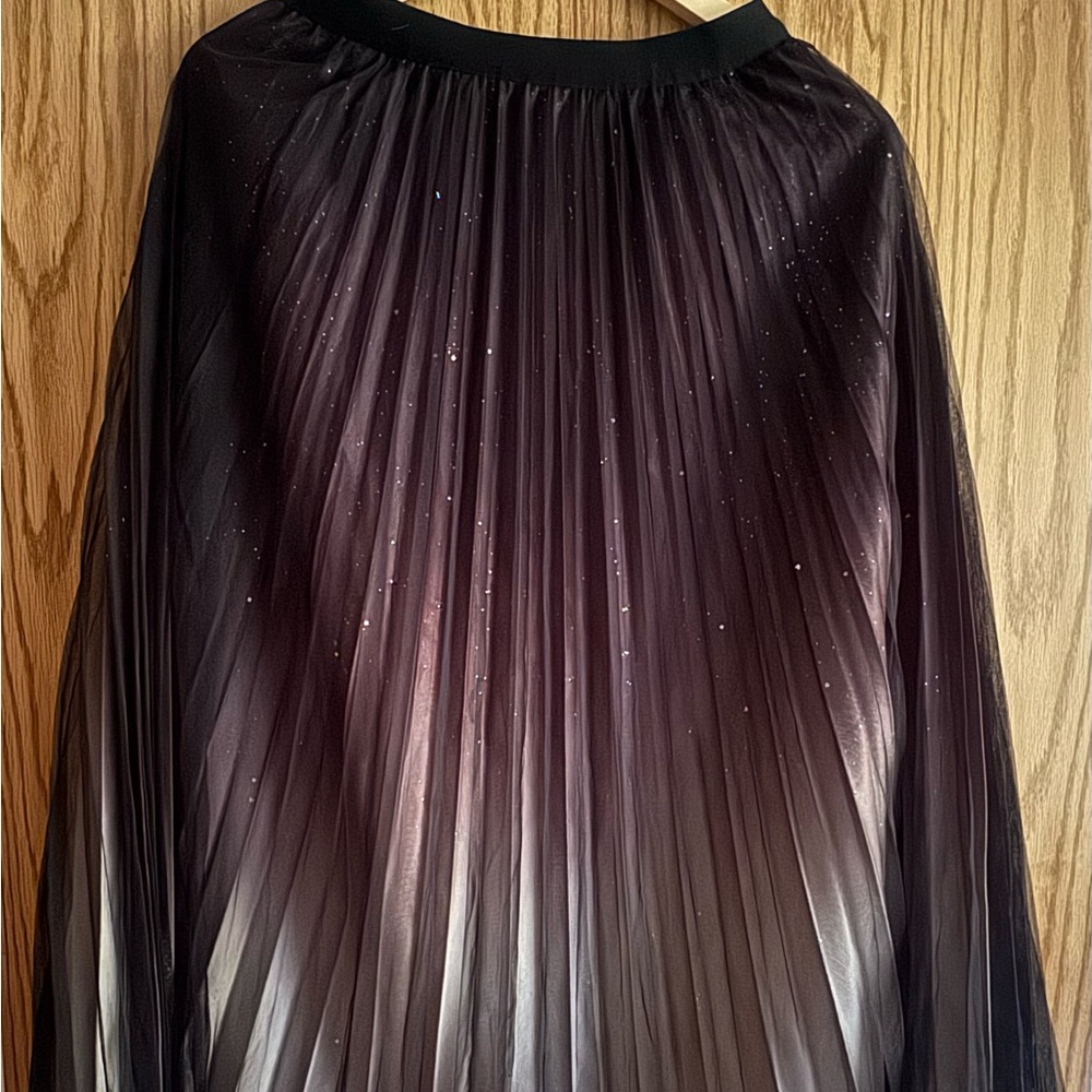 Chic Ombre Pleated Midi Skirt